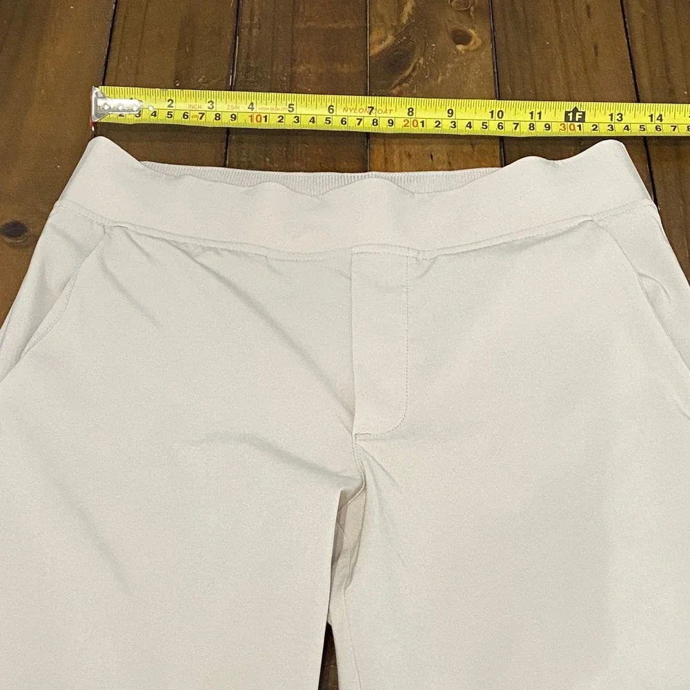 Athleta Brooklyn Ankle Pants Womens 0 Beige Stone Tapered Stretch Travel 198677
